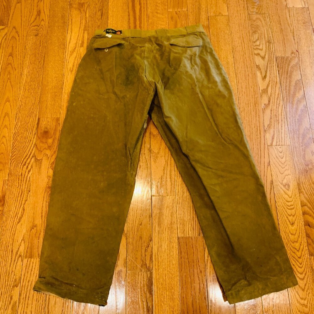 VTG 50s Bullseye Bill Hunting Pants Water Repellent Leather 36x 30 - Picture 7 of 16